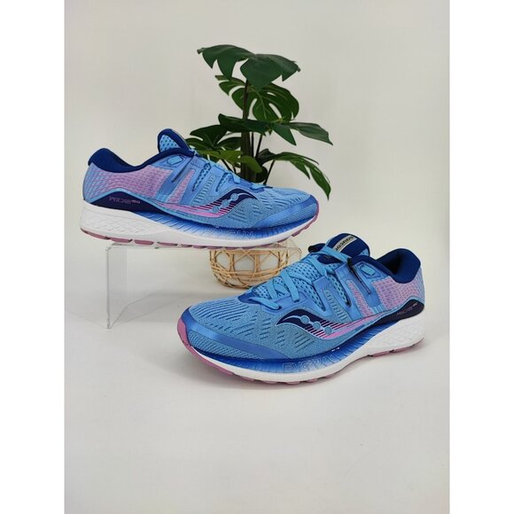 Saucony Women's Ride ISO Blue Everun  Running Shoes Size 9.5 US - Picture 1 of 12